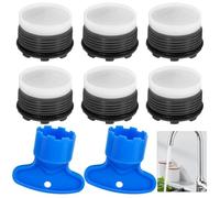 6 pièces aérateur robinet M24, filtres robinet avec 2 clés aérateur robinet, brise-jet robinet cuisine plastique, M24 filtres robinets lavabo (M2 4)
