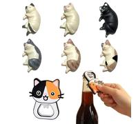 6 pièces Aimant frigo avec décapsuleur, Mini en Forme de Chat Mignon Magnet frigo, Aimant frigo decoratif pour réfrigérateurs Bureaux et la décoration intérieure
