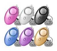 6 Pièces Alarme De Poche, Alarme Personnelle avec Lumière LED, Porte-Clés D'alarme 130 DB, Alarme Personnelle Anti Agression , Anti Agression Porte-Clés pour Femmes, Travailleurs De Nuit