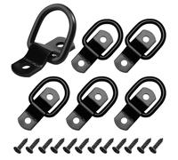 6 Pièces Anneau d'arrimage Anneau en D Anneau Arrimage D'arrimage en D Ancrage,Crochet D'arrimage en D pour Remorque Bateau, Camions, Fourgonnettes Kayak (Noir)