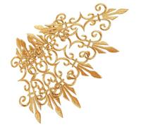 6 Pièces Appliqué Brodé Fleurs Argenté Vintage et Paquet | Broderie de Fleur Complexe, Tissu et Fil, Style Rétro, pour Robes de Mariée, Vestes