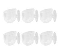 6 pièces Aquarium Cup Pot, Support de plantes transparent avec ventouse, Bol d'alimentation en acrylique transparent pour aquarium, pour l'alimentation des poissons, la décoration de l'aquarium