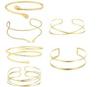 6 Pièces Armrim Upper Bras, Or Supérieur Armé, Bracelet Gold Brans, Gold Du Haut Bangled, Cuff Bracelet Cadeaux, Conception Minimaliste Pour Les Fêtes Et Occasions Spéciales