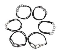 6 Pièces Attache Cheveux en Alliage Plaqué Noir, Chaîne Métal | Style Mode Créatif, Facile à Assortir, Maintien Sûr, pour Mère et Fille, Plusieurs Occasions