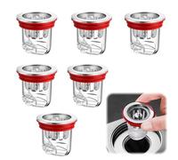 6 Pièces Attrape Cheveux Douche Transparent Clapet Anti Odeur Diamètre du Siphon de Sol Applicable 3,2 cm-4,5 cm,Filtre Cheveux Douche Anti Reflux pour Balcons Cuisines Salles Bains Machines Laver