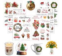 6 pièces Autocollant de Transfert Noel, stickers de transfert, Pour meubles, verre, bougies, etc(20 * 15cm)