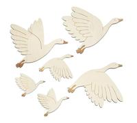 6 Pièces Autocollant Mural Enfant Cygne Décoration Murale en Bois pour Chambre d'Enfant Décoration Bricolage DIY Peinture Artisanat Murale De La Maison