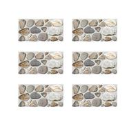 6 Pièces Autocollant pour Carrelage Effet Galets, Mural Pvc