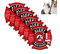 6 Pièces Autocollants Alarme Animaux De Compagnie, Autocollants De Sécurité Sauvetage Incendie À Remplir, Alerte De Sécurité Incendie Sauvez Notre Chat Chien En Cas Urgence, Pas Adhésif, Résistant UV