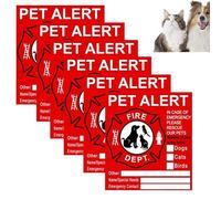 6 Pièces Autocollants Alarme Animaux De Compagnie, Autocollants De Sécurité Sauvetage Incendie À Remplir, Alerte De Sécurité Incendie Sauvez Notre Chat Chien En Cas Urgence, Pas Adhésif, Résistant UV