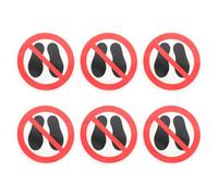 6 Pièces Autocollants D’avertissement Ronds, Ne Pas Marcher Ici | Vinyle PET Pp, Graphiques Haute Visibilité et Communication Claire, pour Panneaux, Machines et Bureaux