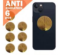 6 pièces Autocollants de protection contre le rayonnement des champs électromagnétiques, étuis de téléphone à blindage quantique 5G ronds, bloqueur de rayonnement électromagnétique, ions négatifs + ch