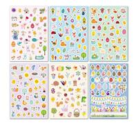6 Pièces Autocollants Pâques, 460 Pcs Gommette Pâques Pour Enfant, Gommettes Stickers DIY Craft Art, Easter DIY Craft Art Décoration pour PŒufs, Panier, Scrapbooking, Carte de Voeux, Sac, Papier