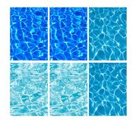 6 Pièces Autocollants Vagues d'Eau Réalistes pour Diorama et Modélisme, Papier Fou Adhésif Bleu Profond, Pacifique et Atlantique, Décoration de Paysage Miniature, Lacs et Rivières Artificiels