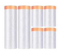 6 Pièces Film Masquage Bache Protection 120M Ruban Masquage Peinture, Scotch Peinture Masquage 4PC 55 CM*20 M+2PC 150 CM*20M, pour Protection Meubles