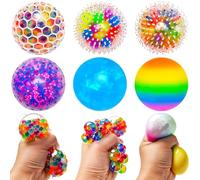 6 Pièces Balles Anti-Stress, olorées Fidget Balls Jouets Anti-Stress pour Adultes et Enfants, se décompresser et se concentrer Jouet à soulagement du Stress pour Enfants Adultes
