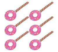 6 Pièces Ballon de Beignet 80cm PVC Décoratif pour Fête | Décoration Gonflable Simple à Gonfler, Style Candyland, Léger et Portable, pour Anniversaire, Piscine