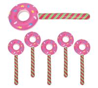 6 Pièces Ballon Donut Gonflable 80cm en PVC pour Fête de Desserts | Décoration Polyvalente, Simple à Gonfler, Légère et Portable, pour Photo Booth et Candyland Party