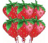 6 pièces Ballon en forme de fraise, ballon thématique de fruits de fraise pour anniversaire, célébration, baby shower, décoration de la maison, piscine d'été, Hawaï, mariage, fête de révélation du sex