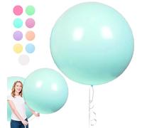 6 Pièces Ballon Géant en Latex, 36 Pouces Grand Décorations Ballon Bleu Tiffany, Rond Helium Balloon pour Les Festivités de Fête de Mariage Party Carnival Event Décorations (90 cm)