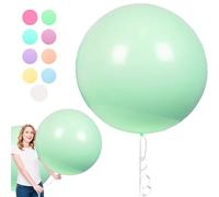 6 Pièces Ballon Géant en Latex, 36 Pouces Grand Décorations Ballon Vert, Rond Helium Balloon pour Les Festivités de Fête de Mariage Party Carnival Event Décorations (90 cm)