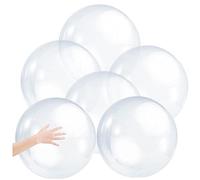 6 pièces ballon transparent gonflable 16 pouces ballon de plage en PVC ballon d'eau brillant ballon de fête de plage de piscine claire boule à bulles géante balles gonflables ballons de piscine