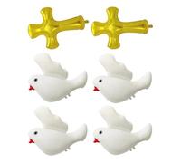 6 Pièces Ballons de Baptême Croix et Colombe en Film Aluminium