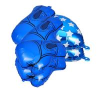 6 Pièces Ballons de Boxe Moufles, Aluminium Bleu, Gonflables | Thème Catch Anniversaire Garçons, Décoration Légère Portable, Haute Élasticité, Usage Célébration Sportive