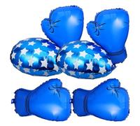 6 Pièces Ballons de Boxe Moufles Bleu en Aluminium | Décoration Anniversaire Garçon et Filles, Usage Intérieur Extérieur, Style Créatif Unique, pour Garçons et Fêtes Sportives
