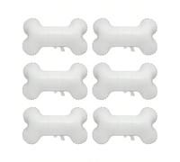 6 pièces Ballons en forme d'os de chien blanc en feuille pour les célébrations d'anniversaire des chiots - parfait pour les fêtes à thème animalier et les accessoires photo, sans alimentation électriq