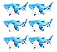 6 Pièces Ballons Requin Bleus, XXL Ballons en Aluminium Requin, Ballon Anniversaire Enfants, pour Fête Thème Marins, Fête Cadeau, Accessoires de Photographie