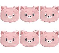 6 Pièces Ballons Tête de Cochon, Animaux de la Ferme, en Aluminium Pour le Thème Farm Zoo, Anniversaire Garçon Filles Baby Shower