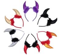 6 Pièces Bandeau à Cornes de Diable D'halloween Ambiance Halloween | Plastique et Cloth, Accessoire de Fête pour Cosplay, Décor de Soirée, Style Maléfique Discret Couleur Aléatoire