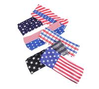 6 Pièces Bandeau Cheveux Drapeau USA Extensible, pour Sport, Hommes, | Spandex et Polyester, Maintien Confortable Toute la Journée, Motifs Patriotiques, pour Badminton et Événements