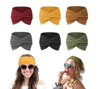 6 Pièces Bandeau Cheveux Femme, Bandeau Turban Boho Bandeaux Élastiques pour Cheveux Accessoires Pour Le Sport Course Yoga