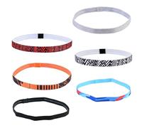 6 PièCes Bandeau Cheveux Homme Haute éLasticité CirconféRence 50 Cm Serre Tete Homme Conception De Bande AntidéRapante Mince Bandeau Cheveux Garcon Pour Le Football, La Course, Le Basket-Ball, Le Yoga