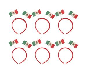 6 Pièces Bandeau de Supporters Mexique, Accessoire Cheveux | PP et Feutre, pour Animatrices et Femmes, Portable, Décor de Fête, Stade, Usage Collectif