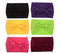 6 Pièces Bandeau Élastique Sport Nœud Lapin Femme Coton Spandex
