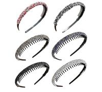 6 Pièces Bandeaux Fins En Strass, Bandeaux Brillants, Bandeaux Élés, Bandeaux En Zigzag Antidérapants, Accessoires Pour Cheveux
