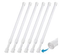 6 Pièces Barres Rideau Extensible Sans,30-50cm Tringle Rideau Extensible,Tringle Rideau Sans Percage Extensible,Barre de Penderie Sans Percage,pour Portes Fenêtres Cuisine Salle de Bains(Blanc)