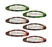 6 Pièces Barrettes À Cheveux Ovales, Barrettes À Cheveux En Métal Avec Boutons Pression, Barrettes À Cheveux Pour Cheveux Fins De Femmes, Barrettes À Cheveux Mignonnes Pour Filles