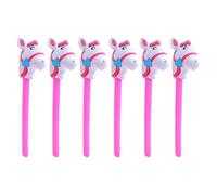 6 Pièces Bâton Gonflable Ballon Cheval Cartoon | Pvc, Accessoire de Fête à Gonfler, Lot, pour Spectacles et Animations, Design Ludique