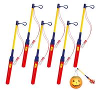 6 Pièces Bâtons de Lanternes LED pour Enfants, 30 cm Bâtonnet de Lanterne Halloween, Bâton de Lanternes Électroniques avec Lumière Blanche Chaude pour Halloween, Saint-Martin, Fête d'enfants (6pcs)
