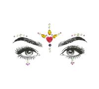 6 pièces Bijoux de Visage Autocollants en Acrylique et maquillage | Application Rapide, Gemmes Brillantes Prémontées, Motifs Variés Autour de L’Arête du Nez, Idéals pour Artistes