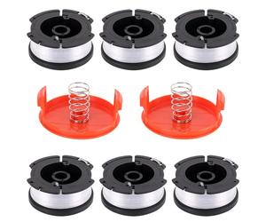 6 Pièces Bobine Fil Coupe Bordure Compatible avec Black et Decker Rotofil Blacke + 2 Couvercles +2 Ressort Bobine de Fil Debroussailleuse de Rechange Modèle A6481 A6485 AF-100, Longueur 9,1m, ⌀1,65mm