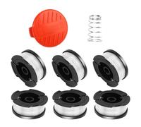 6 Pièces Bobine Fil Coupe Bordure Compatible pour Black et Decker,Ø1,65mm, Bobine Fil Coupe Bordure pour Black et Decker Coupe-Bordures, Couvercle de Bobine de Rechange et 1 Ressort de Rechange