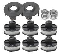 6 pièces Bobines de fil de rechange pour coupe-herbe,2 ressort,2 couvercle bobine,Compatible avec Makita,Remplacement 18V dur181/RF/Z,195858-1/196145-9 Tondeuse à gazon bobine filetée de rechange pour