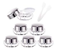 6 Pièces Bocaux Cosmétiques en Plastique Transparent hexagonaux Pots, 5ml Pots D'échantillons de Voyage, Contenants Cosmétiques Pot pour Crème, Échantillons, Poudre, Baume à Lèvres