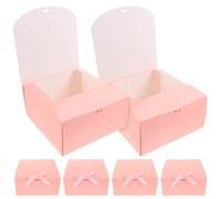 6 Pièces Boîte à Gâteaux Rose en Papier Prépliée | Facile à Assembler, Usage Boulangerie et Vente, pour Gâteaux Superposés, Coffret Présent, Présentation