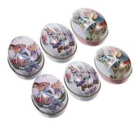 6 Pièces Boîte de Bonbons de Pâques en Fer-blanc, Œuf Décoratif